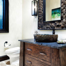 Load image into Gallery viewer, Black Natural River Stone Bathroom Sink – Handcrafted Stone Wash Basin for Rustic &amp; Modern Interiors
