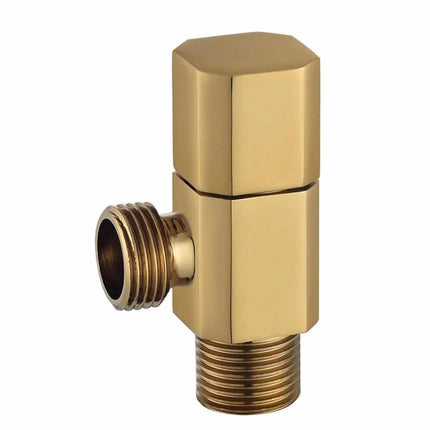 Curved Brushed Gold A Finish Single Angle Valves Made of Pure Brass Switch Valve for Bathroom Accessories Perfect for Toilet and Bath Fixtures in Color Brushed Gold A