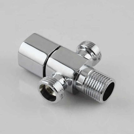 Curved Silver Finish Double Angle Valves Made of Pure Brass Switch Valve for Bathroom Accessories Perfect for Toilet and Bath Fixtures in Color Silver