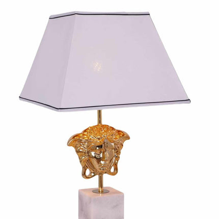 Black Gold and White Gold Medusa Versace Bed Side Table Lamp