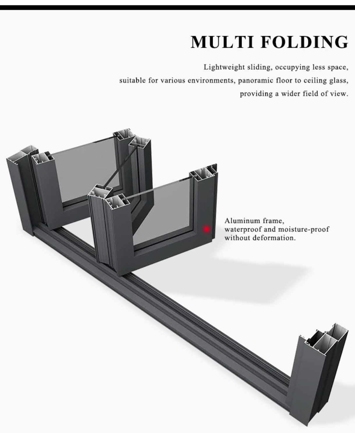 Sleek and Modern Folding Glass Door with Durable Aluminum Frame and Transparent Tempered Glass Panels for Stylish Interior Partitioning and Space Optimization