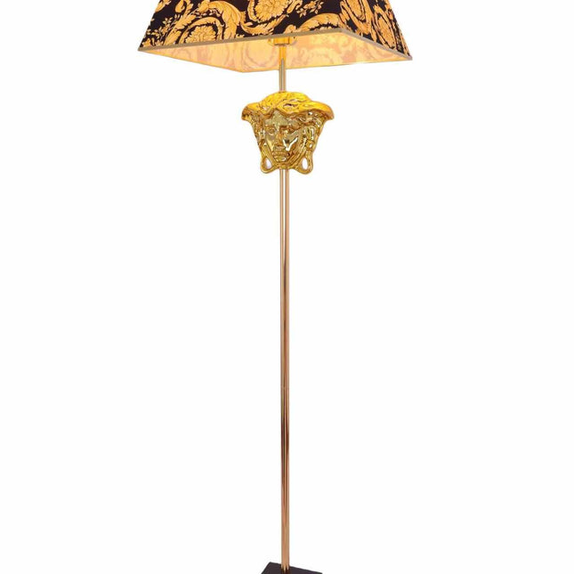 Black Gold Luxury Medusa Versace Light Shade with Long Desk Floor Lamp for Home Decoration