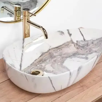 Countertop Bathroom Art Hand Wash Sink  Marble Washbasin