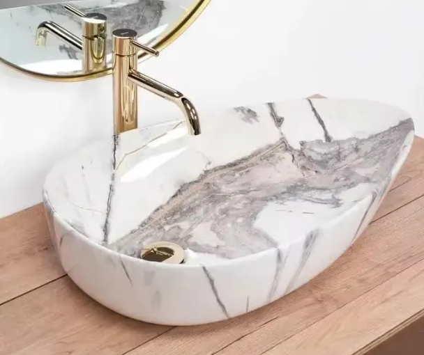 Countertop Bathroom Art Hand Wash Sink  Marble Washbasin