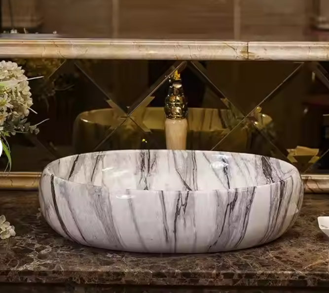 Modern Marble Bathroom Basin with Sleek Design for Elegant Countertops