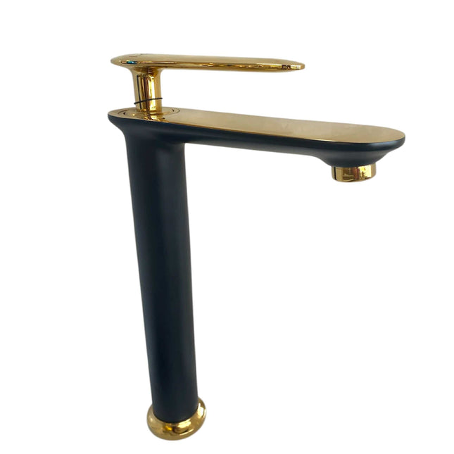 Elegant Black and Gold Luxury Bathroom Faucet with Sleek Modern Design, High-Quality Durable Finish, Corrosion-Resistant Material, and Smooth Water Flow Control