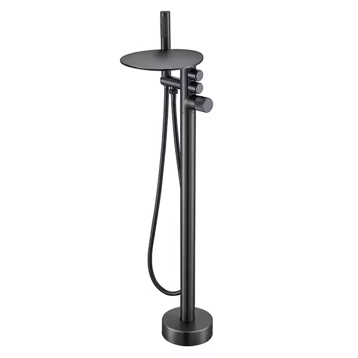 Floor Mounted Bathtub Filler Faucet Tap with Wand Handheld Shower