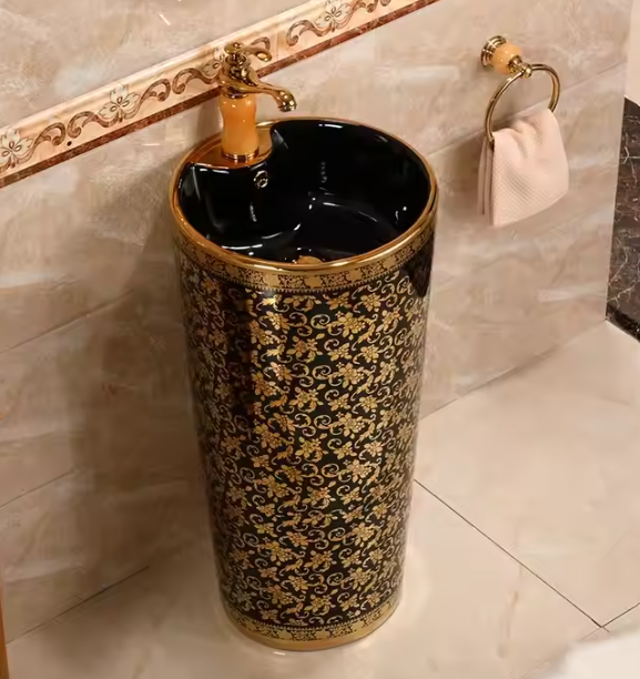 Tabletop ceramic basin sink for bathroom Countertop electroplated porcelain sink lavabo de bano table top sink wash basin countertop vessel above the counter basin modern countertop basin for bathroom accessories luxury italian design gold black electroplated blue pearl sink stone and marble sink basin
