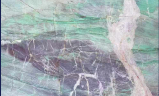 Elegant Natural Quartz Stone Slab – Stunning Green and Purple Veins for Luxurious Interiors, Countertops, Wall Cladding, and High-End Architectural Designs