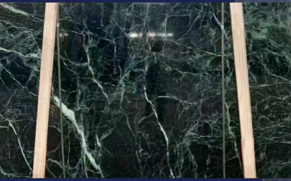 Luxurious Natural Brazilian Marble Stone with Elegant Dark Green with White Veins