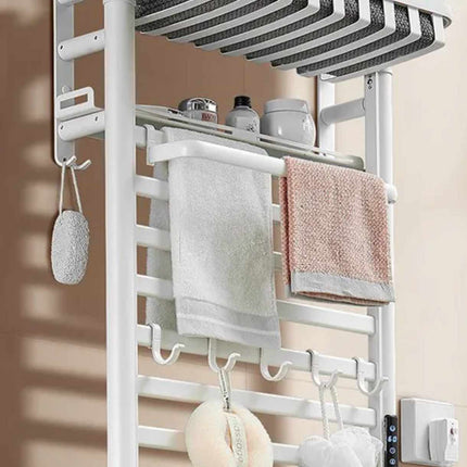 Wall Mounted Stainless Steel 304 Electric Heated Towel Rack with a Top Shelf