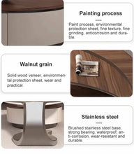 Cargar imagen en el visor de la galería, Light Luxury Modern Leaf Shaped Walnut Wooden Coffee Table for Living Room
