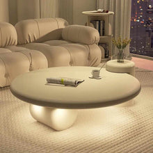 Загрузить изображение в средство просмотра галереи, White Minimalist Table Living Room Home Cream Small Apartment Round Modern Simple Design Geometric Tea Table
