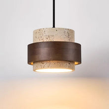 Load image into Gallery viewer, Vintage Wabi-Sabi Travertine Pendant Light – Retro Adjustable Chandelier for Bedroom, Bedside &amp; Dining Room
