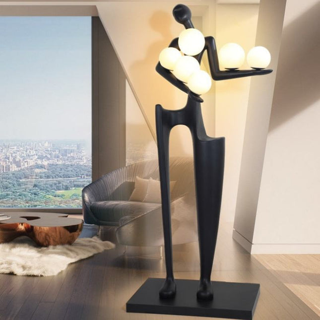 High Quality Resin Art Deco LED Floor Lamp Designer Sculpture Light for Living Room, Hotel Lobby, and Exhibition Hall Decoration