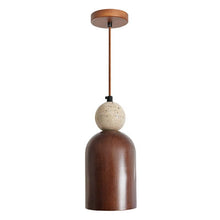 Charger l&#39;image dans la galerie, Pendant Light Cavity-Stone Bedroom Chandelier with Wood for Kitchen Island, Bar, and Dining Room – Middle Sized
