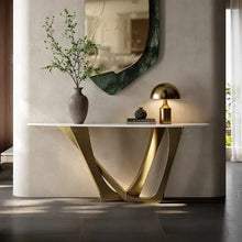 Load image into Gallery viewer, Furniture Italian Design Living Room Entrances Luxury Minimalist Stainless Steel Gold Console Table
