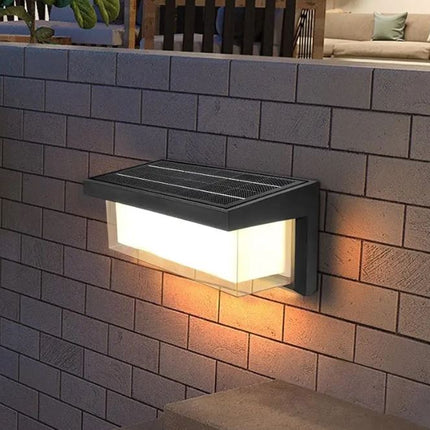 Solar Outside Square Wall Light Modern LED Outdoor Wear-resistant Garden Courtyard Wall Patio Fixtures Light