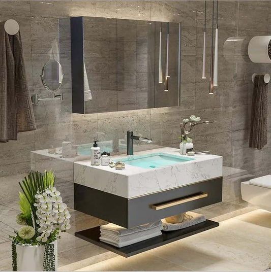Smart Marble for Bathroom Vanity Cabinet Combination Basin Wash Table Mirror and Counter