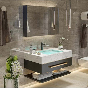 Smart Marble for Bathroom Vanity Cabinet Combination Basin Wash Table Mirror and Counter