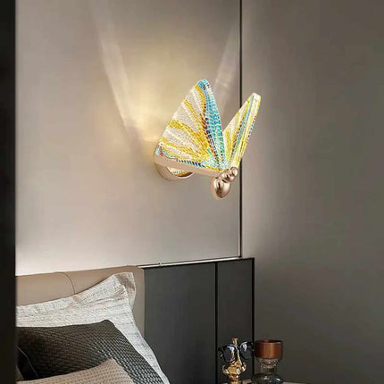 LED Wall Lamp Lighting Fixture Creative Butterfly Light Indoor Luxury Wall Lamp Bedroom Crystal Home Decor