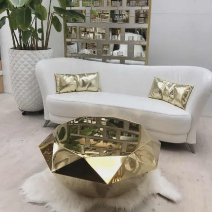 Luxurious Gold Plated Coffee Table – Modern Center Table for Hotel Lobby, Living Room & Reception Areas