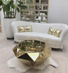 Luxurious Gold Plated Coffee Table – Modern Center Table for Hotel Lobby, Living Room & Reception Areas