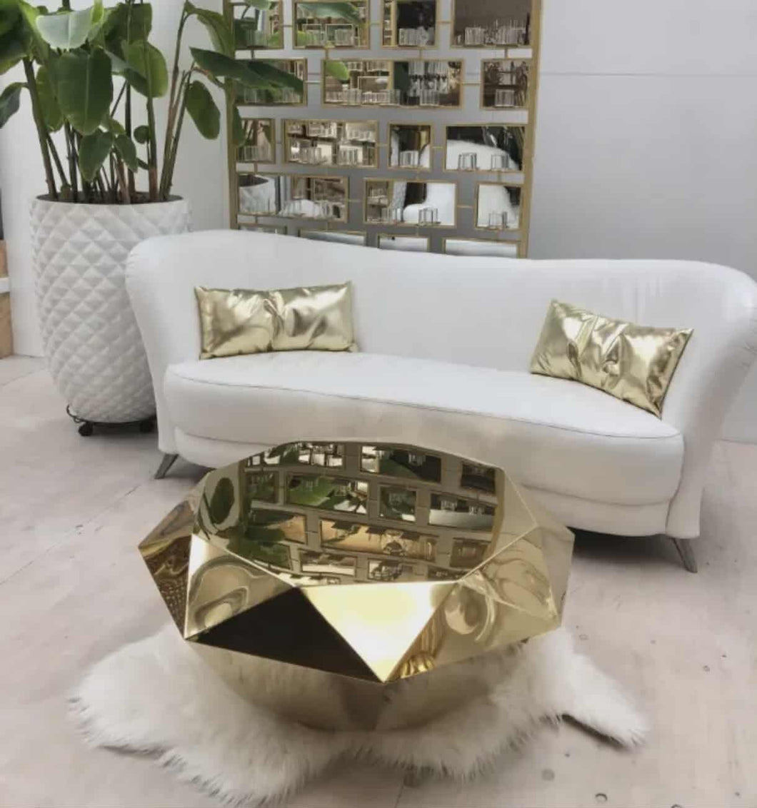 Luxurious Gold Plated Coffee Table – Modern Center Table for Hotel Lobby, Living Room & Reception Areas