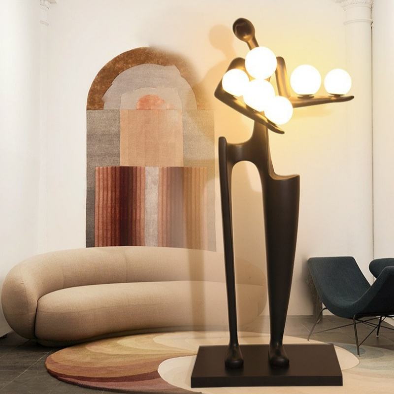 High Quality Resin Art Deco LED Floor Lamp Designer Sculpture Light for Living Room, Hotel Lobby, and Exhibition Hall Decoration