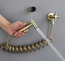 Load image into Gallery viewer, Bidet Spray Gun Set Chrome/Brushed Gold Plated Brass Body Bathroom Toilet Washing Faucet
