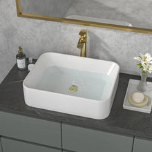 Cargar imagen en el visor de la galería, Modern Porcelain Rectangular Mount Washbasin Countertop White Bathroom Vanity Sink Luxury Vessel Wash Basin for Home Hotel Apartment Villa
