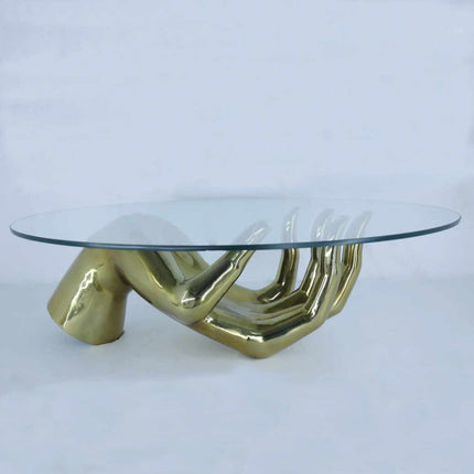 Table basse en verre fabriquée à la main pour bureau et maison, mobilier de salon élégant 