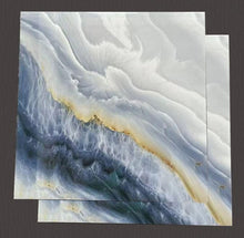 Load image into Gallery viewer, Arctic Veins Elegance – 60x60cm High-Gloss Electroplated Porcelain Tile Inspired by Natural Marble, Featuring Flowing Icy White and Deep Ocean Blue Veins with Subtle Golden Highlights for Sophisticated Interior Spaces
