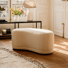 Load image into Gallery viewer, Luxury Crescent-Shaped Footrest Ottoman – Lightweight Shoe-Changing Stool with Hidden Storage for Living Room &amp; Bedroom
