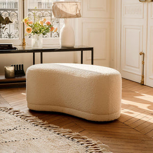 Luxury Crescent-Shaped Footrest Ottoman – Lightweight Shoe-Changing Stool with Hidden Storage for Living Room & Bedroom