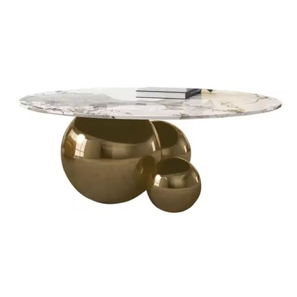 Modern Living Room Furniture Round Marble Top Stainless Steel Coffee Table for home hotel Luxury Center Table