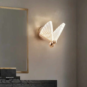 LED Wall Lamp Lighting Fixture Creative Butterfly Light Indoor Luxury Wall Lamp Bedroom Crystal Home Decor