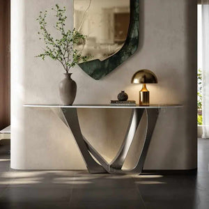 Furniture Italian Design Living Room Entrances Luxury Minimalist Stainless Steel Gold Console Table