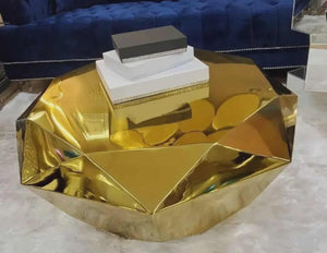 Luxurious Gold Plated Coffee Table – Modern Center Table for Hotel Lobby, Living Room & Reception Areas