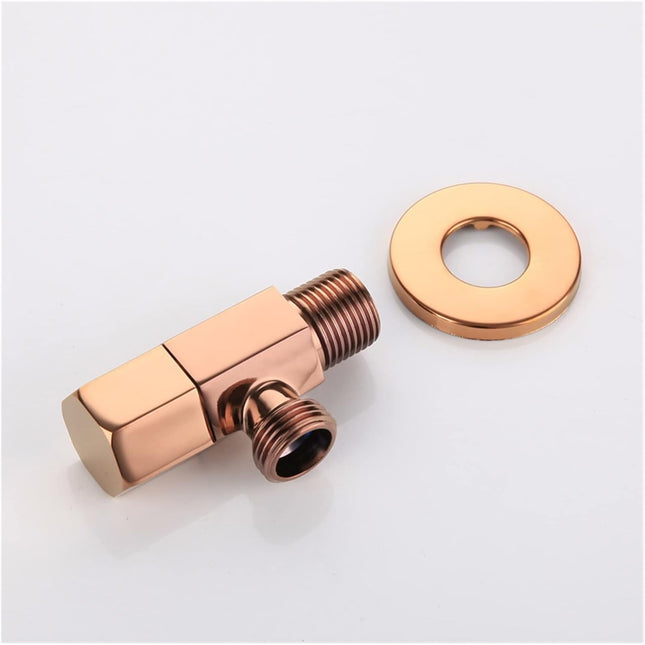 One Way Single Curved Toilet Angle Valve - Rose Gold Glossy Finish