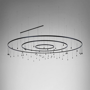 Modern Circle Multi-Light Pendant – Contemporary LED Hanging Chandelier for Living Rooms, Dining Areas & Offices