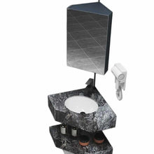 Cargar imagen en el visor de la galería, Cabinet Combination Small Unit Shape Corner Right Angle Solid Wood Ceramic Basin Wash Basin
