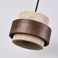Load image into Gallery viewer, Vintage Wabi-Sabi Travertine Pendant Light – Retro Adjustable Chandelier for Bedroom, Bedside &amp; Dining Room
