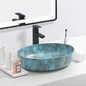 Luxury Blue Marble Oval Porcelain Countertop Basin – Artificial Stone Design Bathroom Sink for Modern Vanity