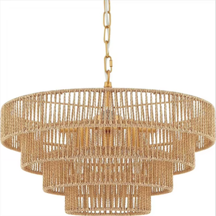 Antique Bamboo Pendant Lamp – Creative Round Wooden Rattan Light with Minimalist Vintage Design