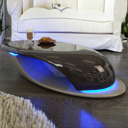 Luxury Modern Black Oval Coffee Table – Contemporary Center Table for Hotels, Offices, Living Rooms & Salons