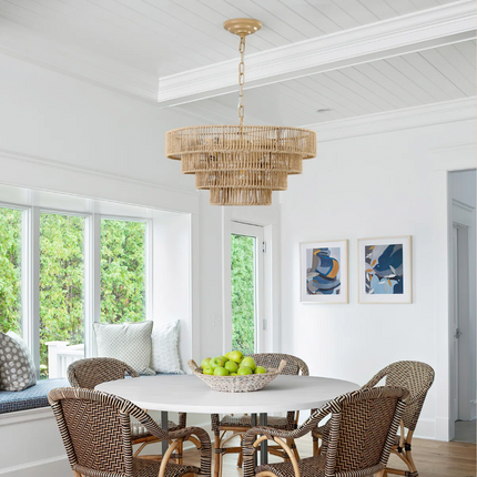 Antique Bamboo Pendant Lamp – Creative Round Wooden Rattan Light with Minimalist Vintage Design