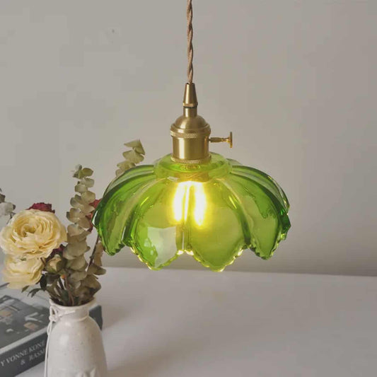 Green Lotus Leaf Pendant Light Modern Style Edition