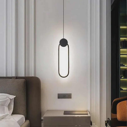 Moderne ovale LED-Pendelleuchte 