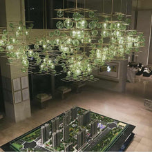 Load image into Gallery viewer, Luxury Hotel Chandelier Green Glass Ball Steel Pendant Lighting
